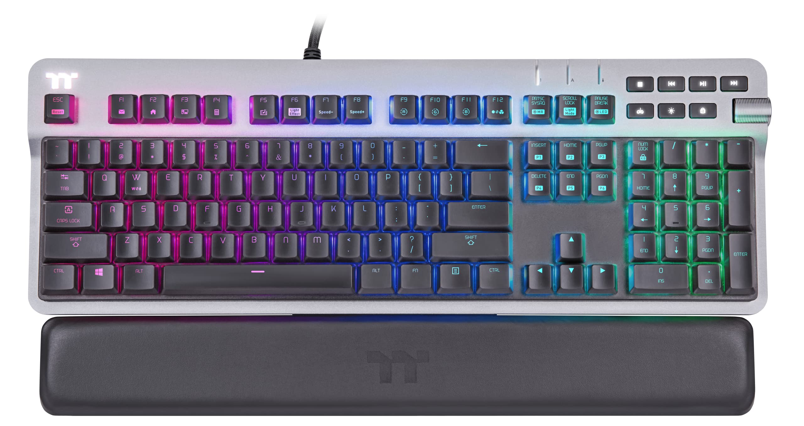 thermaltake-argent-k6-rgb-gaming-tastatur-cherry-mx-low-profile-red-de-schwarz image 2