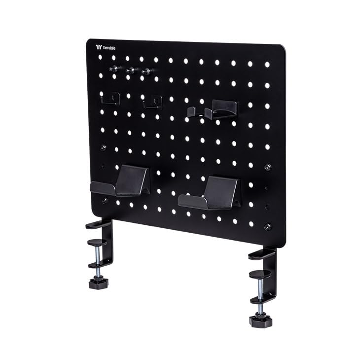 thermaltake-gea-gaming-desk-pegboard-medium-schwarz-stahl-lochplatte-mit-zubeh-r image 1