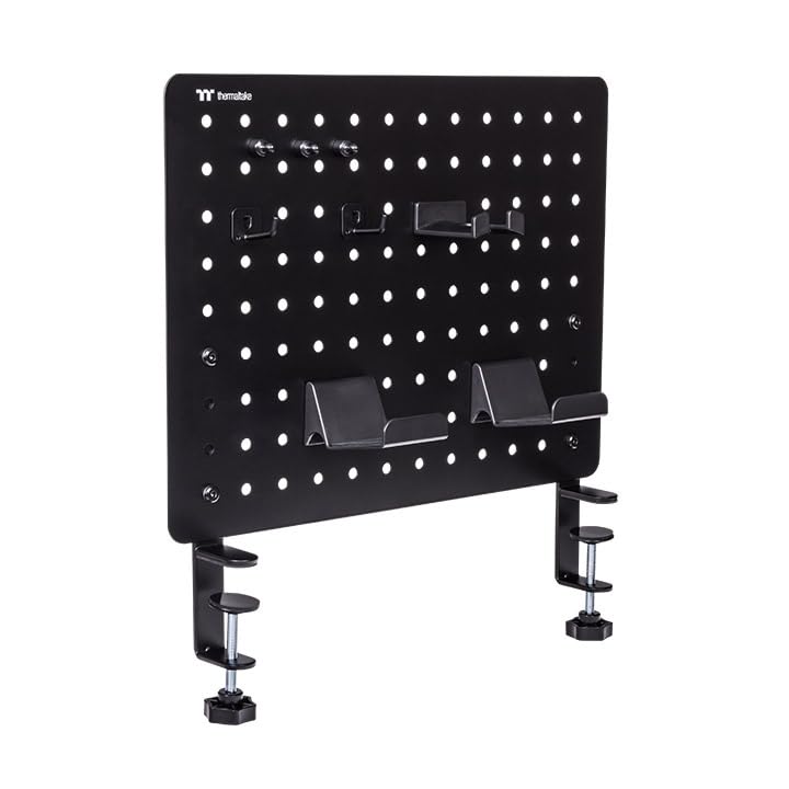 thermaltake-gea-gaming-desk-pegboard-medium-schwarz-stahl-lochplatte-mit-zubeh-r image 3