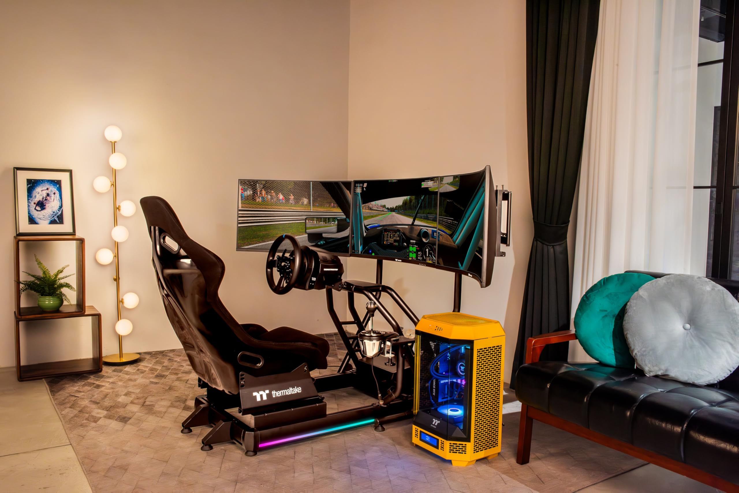 thermaltake-gr500-racing-simulator-cockpit-schwarz-alu-stahl-rig-mit-fiberglas-s image 2