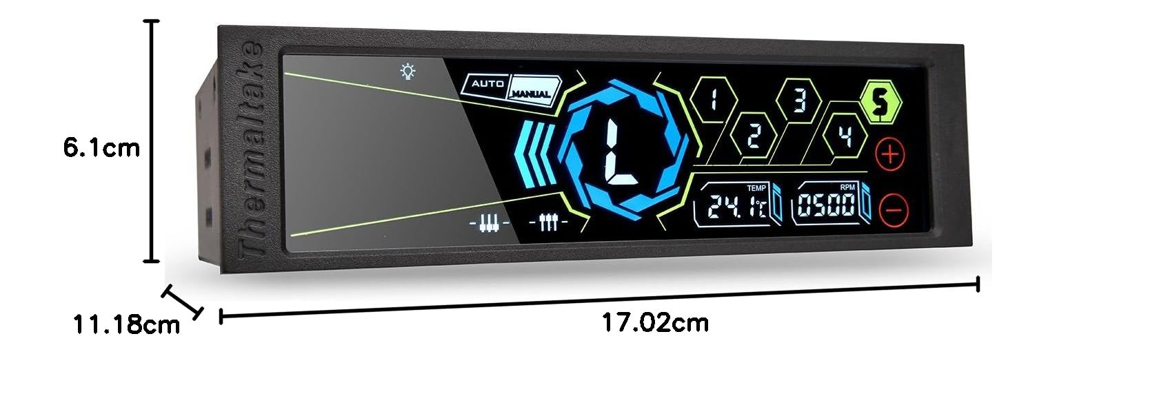 thermaltake-commander-ft-5-5-zoll-touch-l-ftercontroller-schwarz-blau image 2