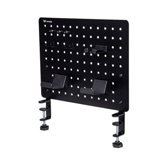 thermaltake-gea-gaming-desk-pegboard-medium-schwarz-stahl-lochplatte-mit-zubeh-r image 1