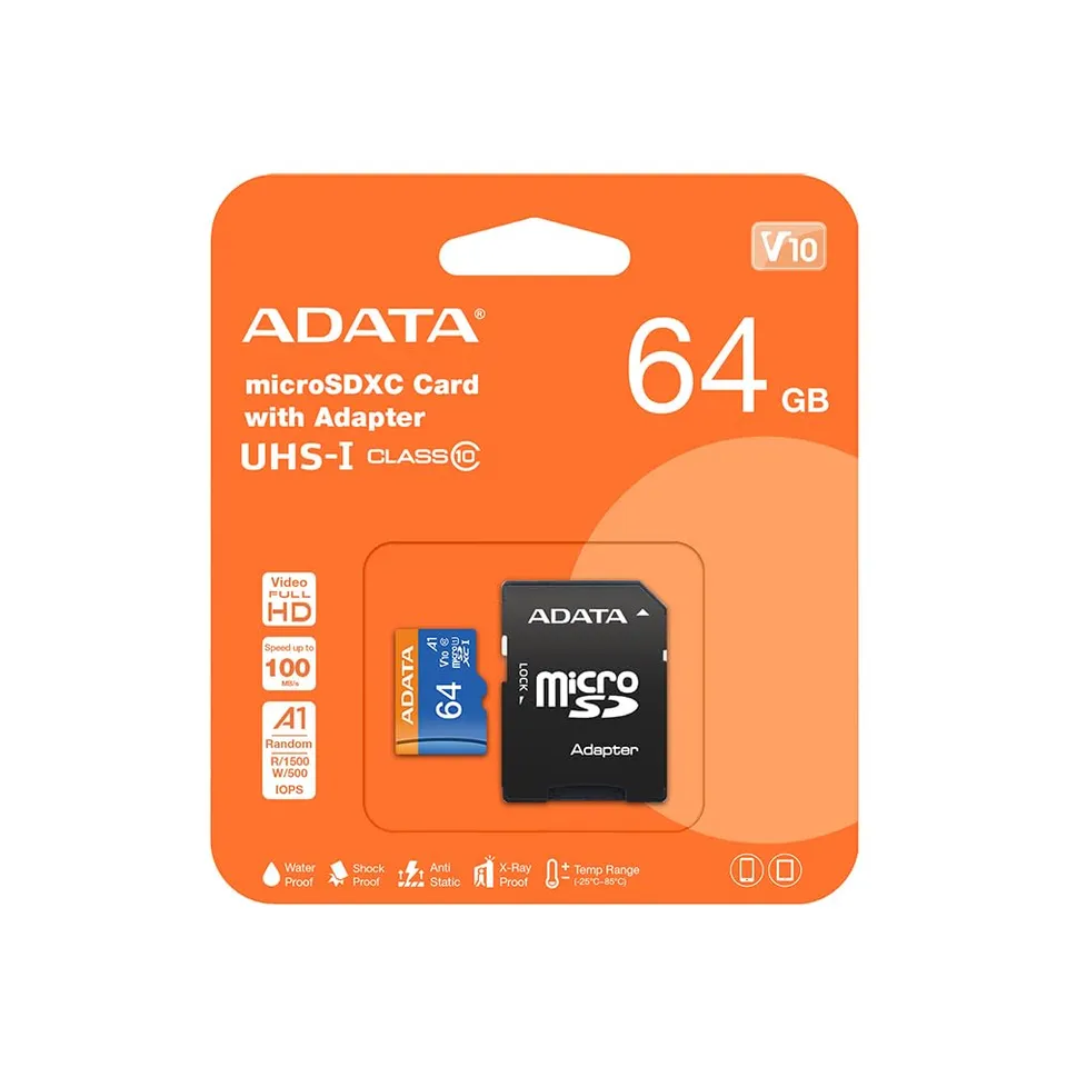 adata-premier-microsdxc-64-gb-uhs-i-class-10-with-adapter-speicherkarte image 1