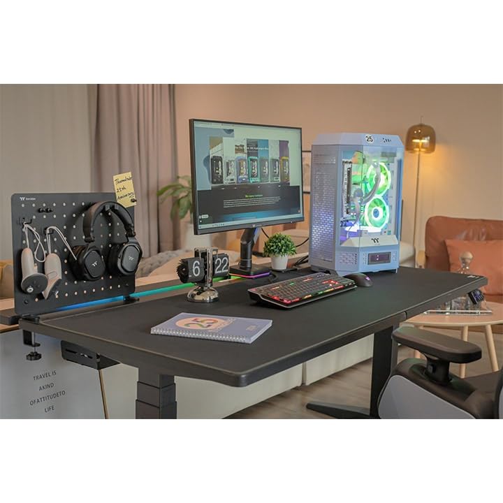 thermaltake-gea-gaming-desk-pegboard-medium-schwarz-stahl-lochplatte-mit-zubeh-r image 6