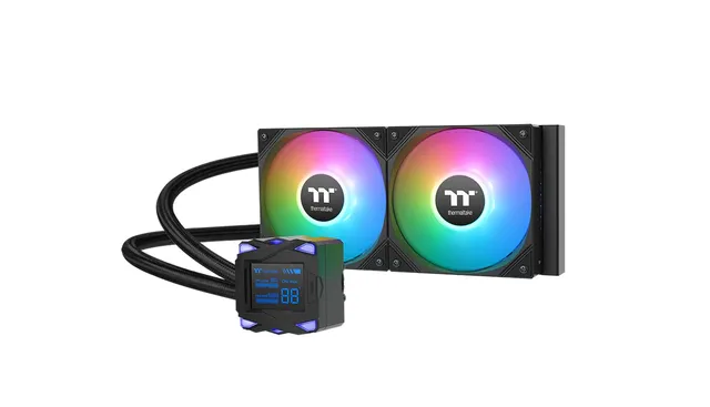 thermaltake-la240-s-argb-sync-aio-wasserk-hlung-240mm-schwarz-mit-2-4-lcd image 1
