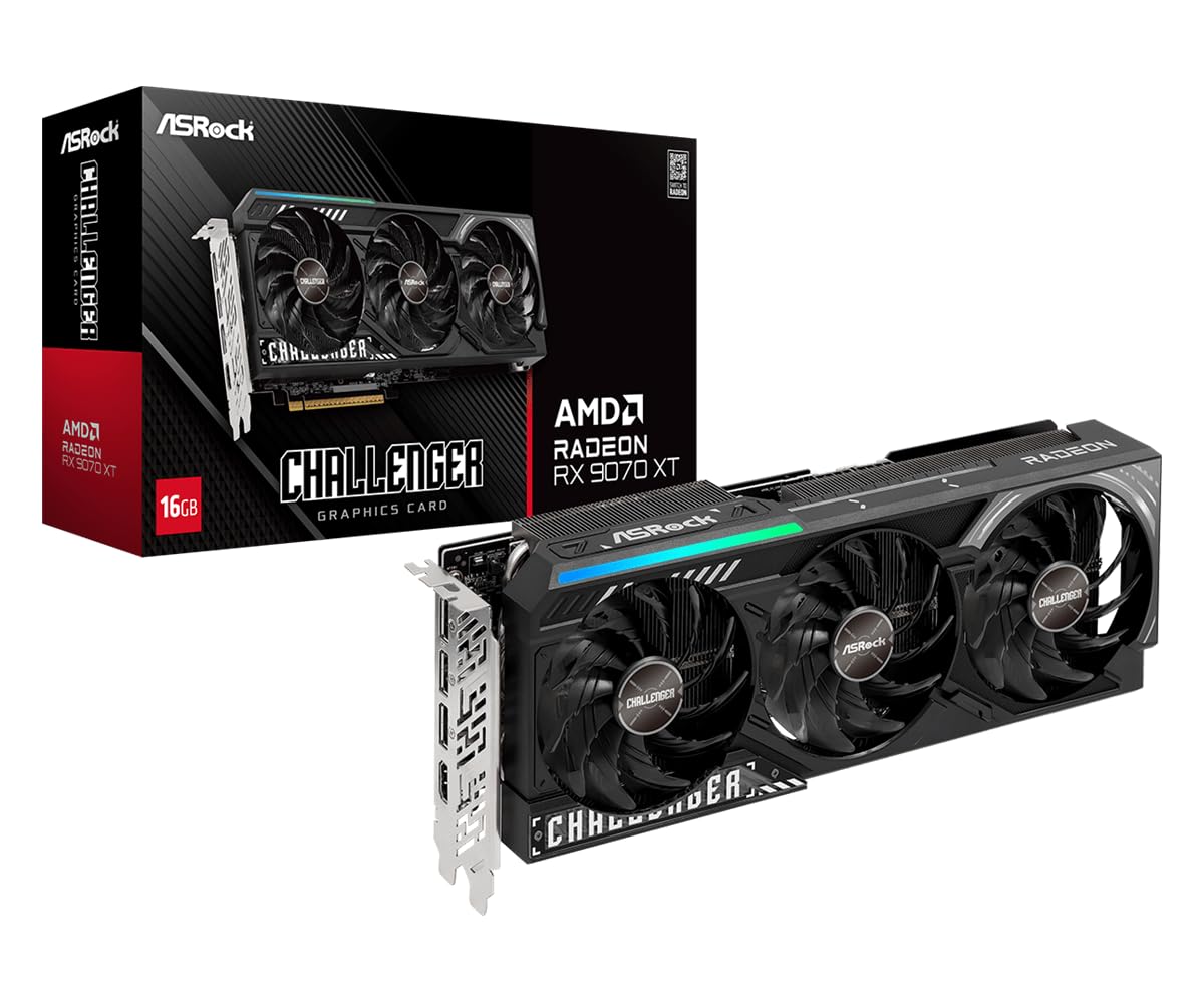 asrock-radeon-rx-9070-xt-challenger-16-gb-oc-grafikkarte-rdna-4-triple-fan image 1