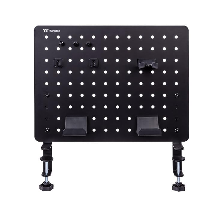 thermaltake-gea-gaming-desk-pegboard-medium-schwarz-stahl-lochplatte-mit-zubeh-r image 2