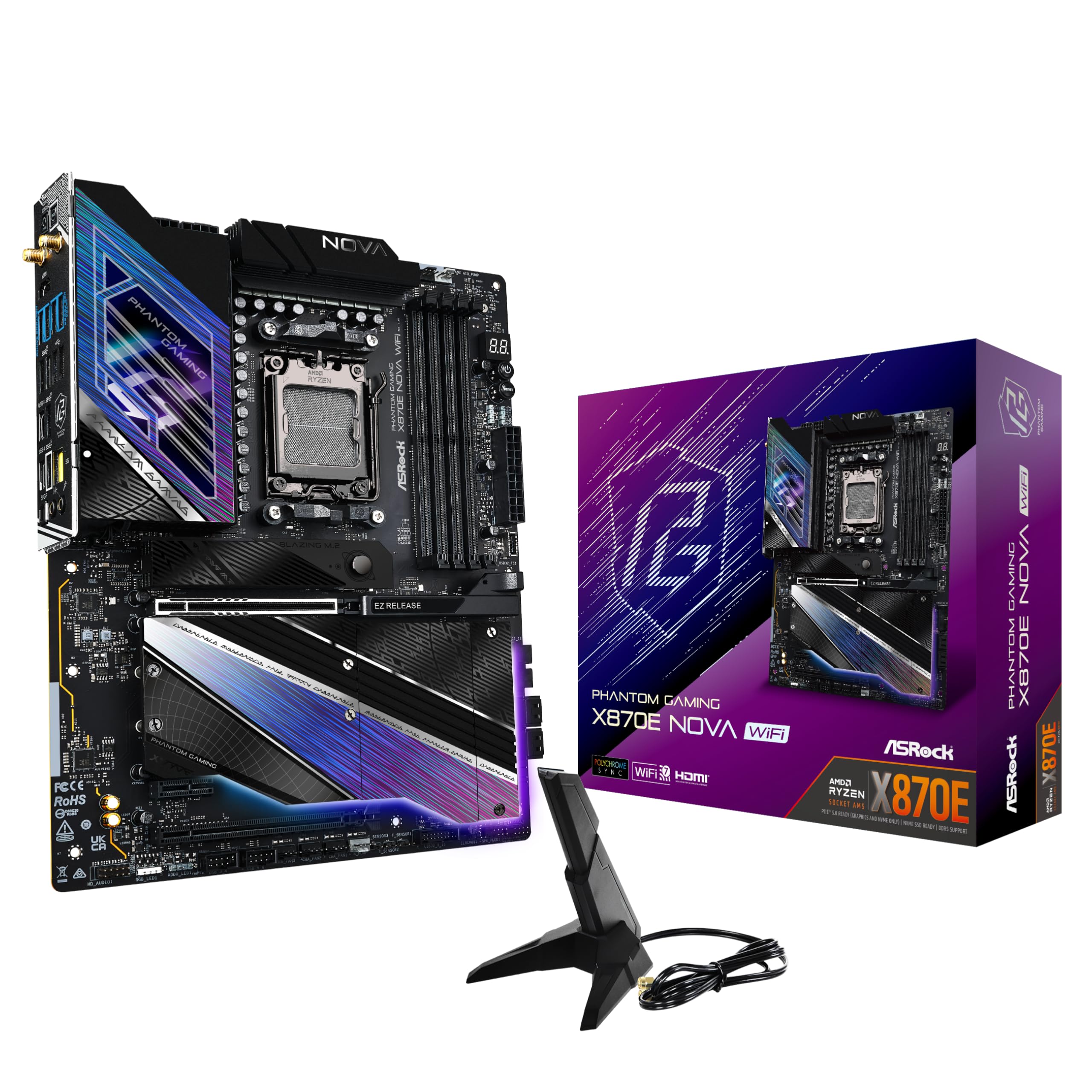 asrock-x870e-nova-am5-atx-mainboard-ddr5-pcie-5-0-usb4 image 1